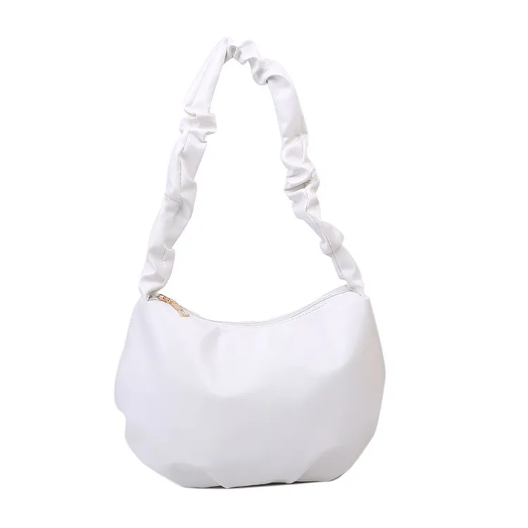 2024 New Products Folded Cloud Soft Portable Shoulder Tote Female Women PU Leather Underarm Bag