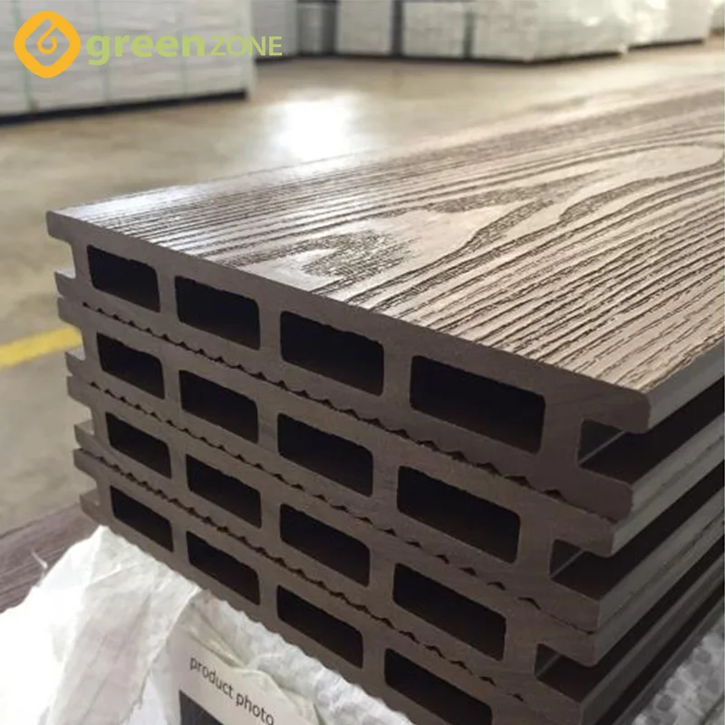 custom prices interlock outdoor 3d embossing wood grain hollow no gap boards wpc composite decking