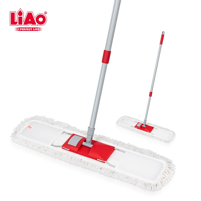 LiAo 60cm professional industrial commercial cotton yarn push dust broom floor sweeping flat mop