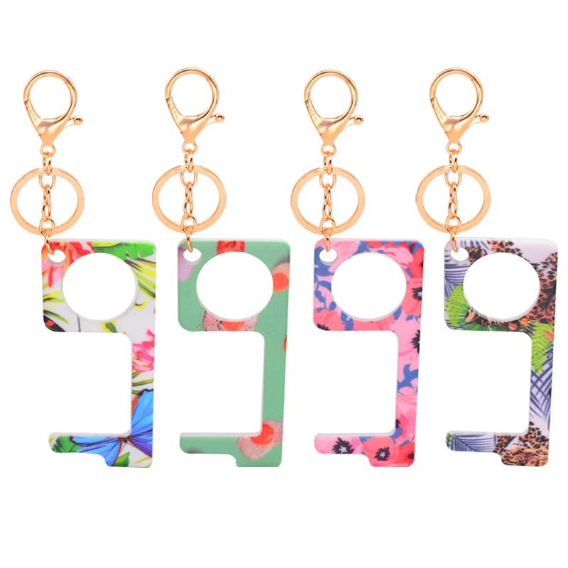 
Acrylic Epidemic Prevention Keychain No Touch Door Opener Self Defense Keychains 