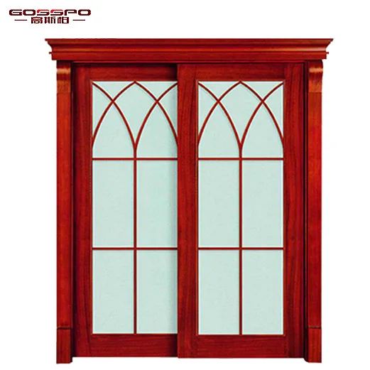 
XS3-022 Bathroom wood frame sliding glass door swing kitchen door 
