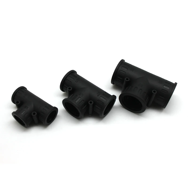 T type three ways plastic pipe rubber joint fitting