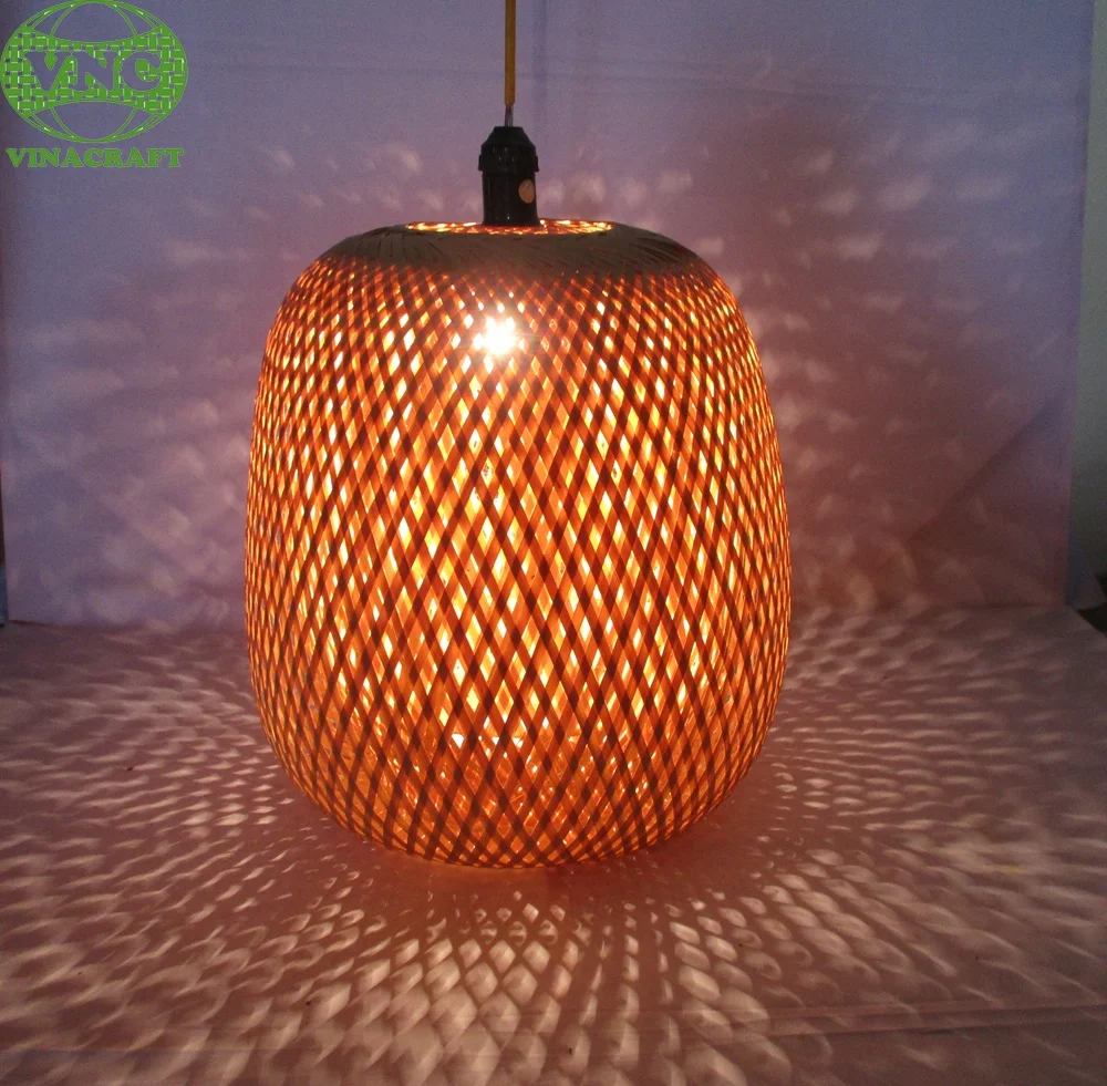 Natural double wall lampshade pendant lamp bamboo rattan lampshade for restaurant