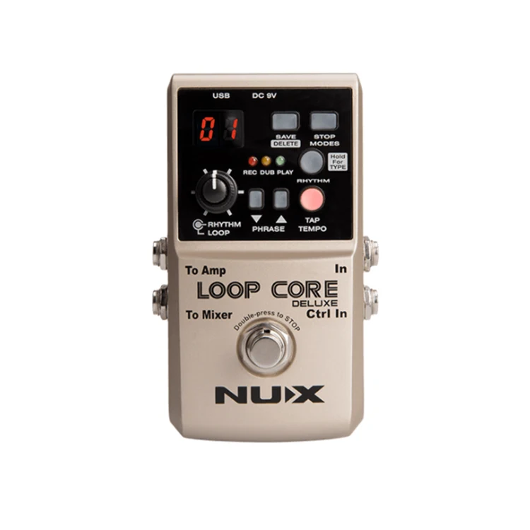 Guitar accessory effect pedal NUX professional 24 Bit LOOP CORE Deluxe Bundle loop pedal with drum machine for electric guitar