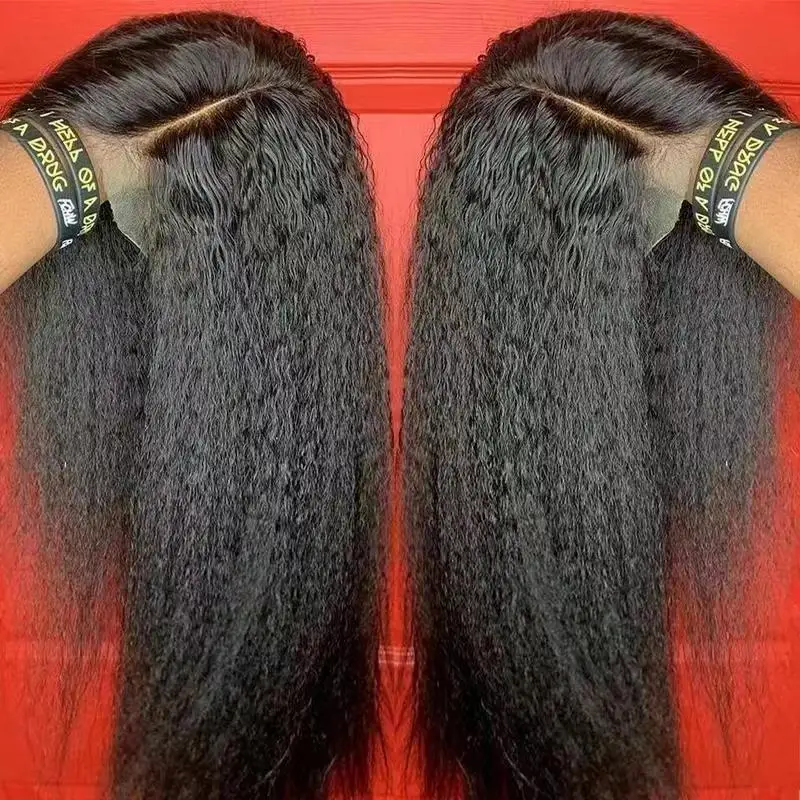 Wholesale Brazilian Human Hair Wig, New Arrival Glueless Wig 13X4 Lace Front For Black Women Kinky Straight Hair Wig