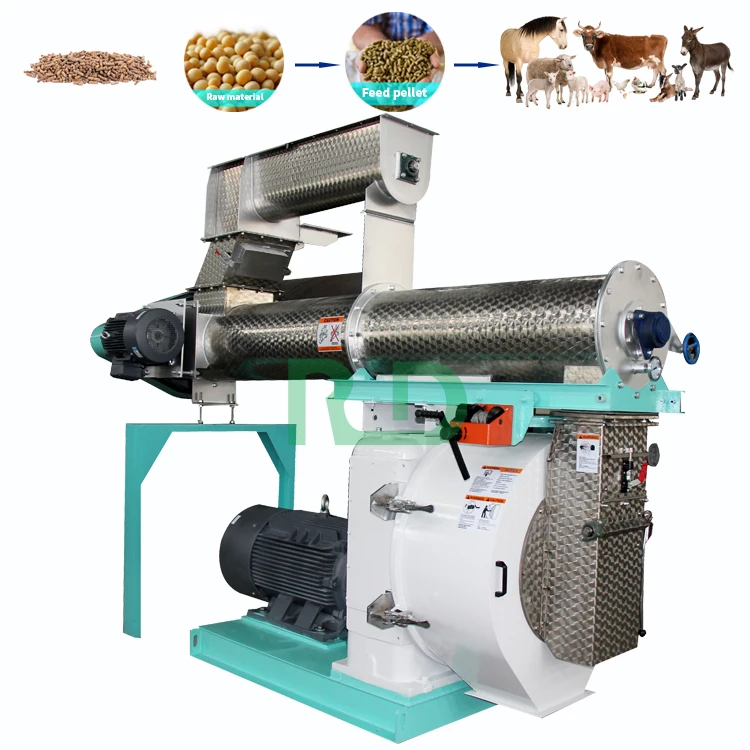 1-50t/h Poultry feed processing machine electric Engine Cattle Pelletizer Machine Chicken Feed Pellet Machine