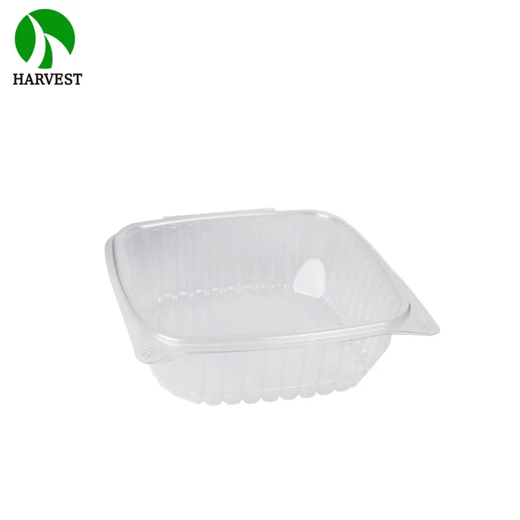 HC Hinged Clamshell PET disposable plastic salad transparent box container bowl