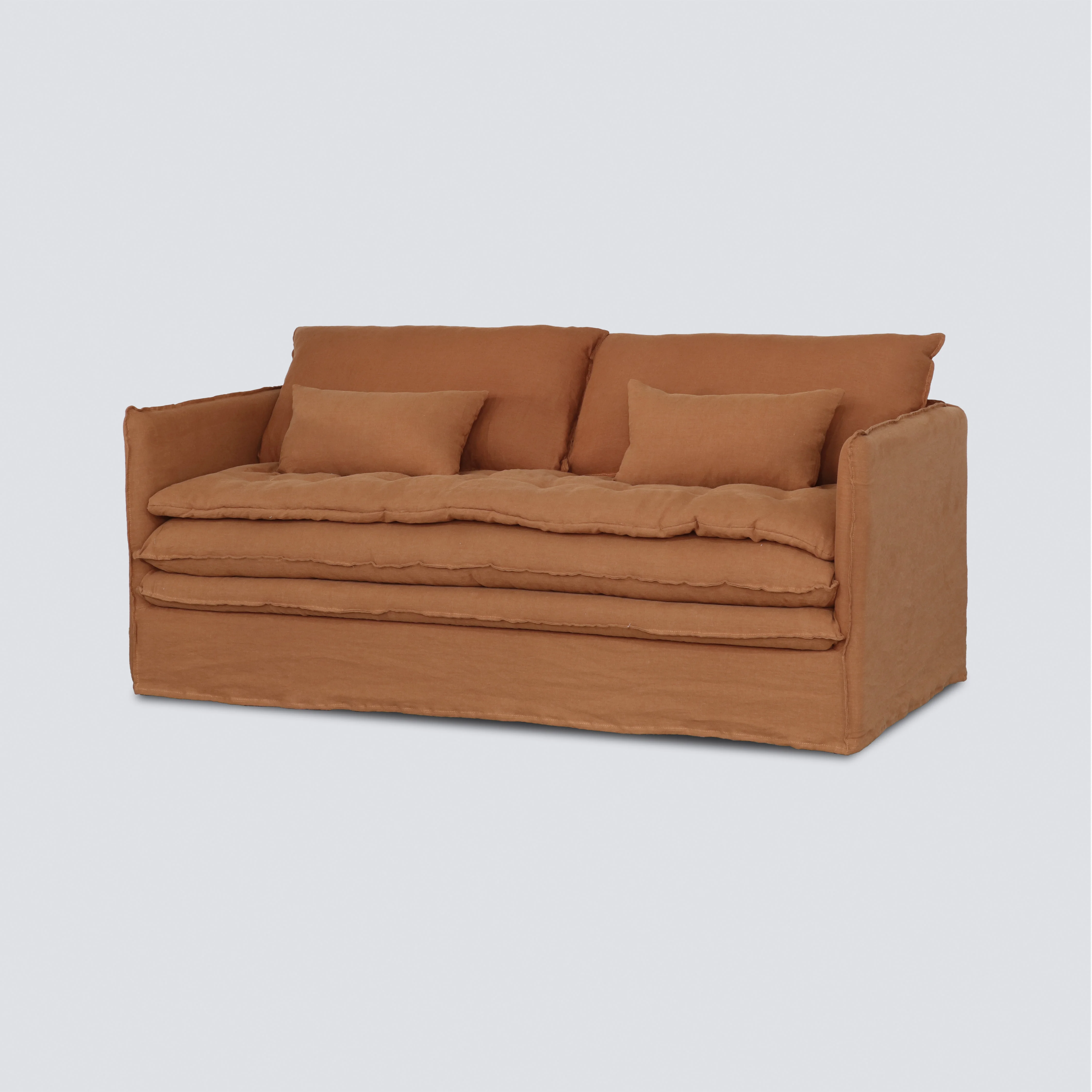NS FURNITURE Modern Design Living Room Sofa Luxury Hotel Upholstery Two Seat Sofa Slipcover Couch Removable Cover Feather Fill