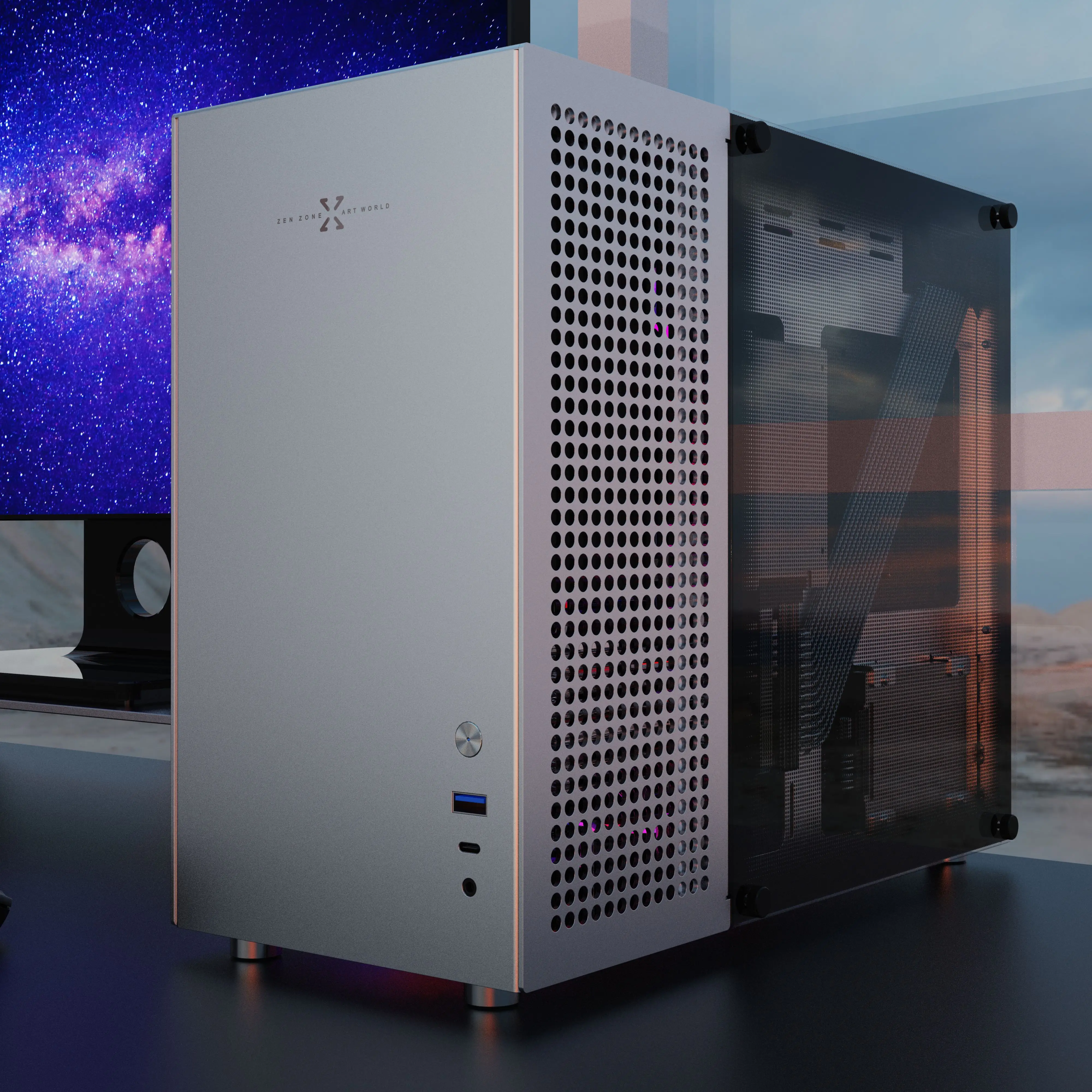 Zzaw C4 алюминий MATX чехол для ноутбука Настольный ПК башенный блок питания ATX & SFX архив/SFX-L Technology co. ltd источник электропитания и DTX ITX материнская плата печатная
