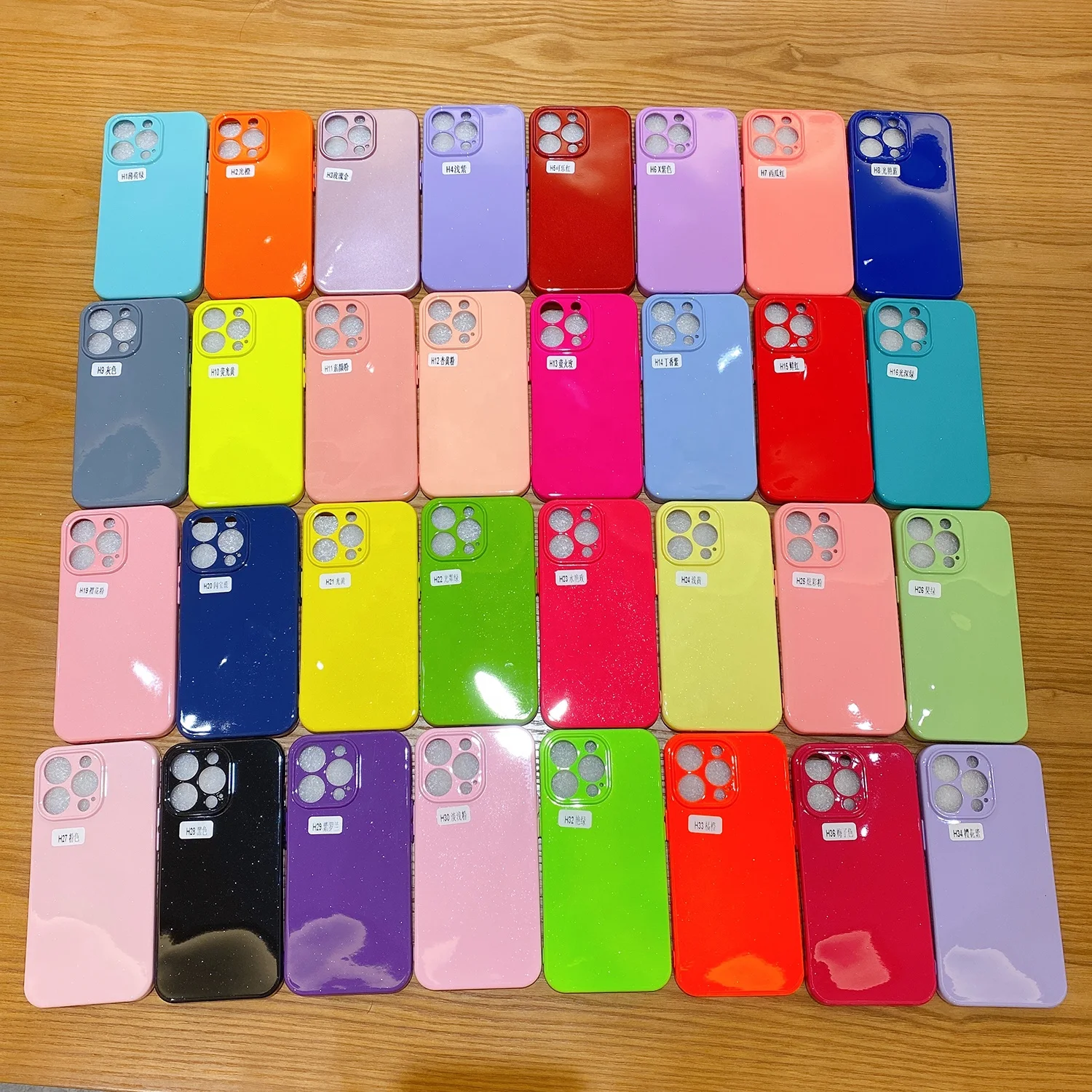 Candy color glitter silicone TPU Phone case For iphone 14 plus pro max shockproof with flannel varnish craft case