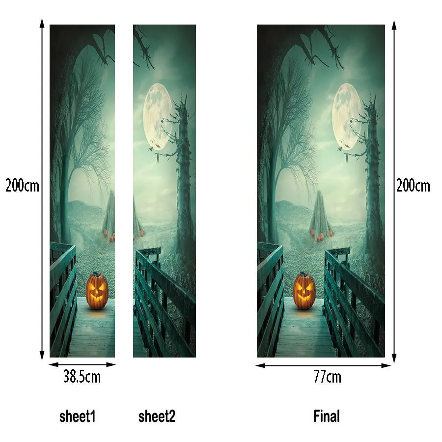 
Halloween door stickers zombie hand-picked door 3D creative decoration door stickers 