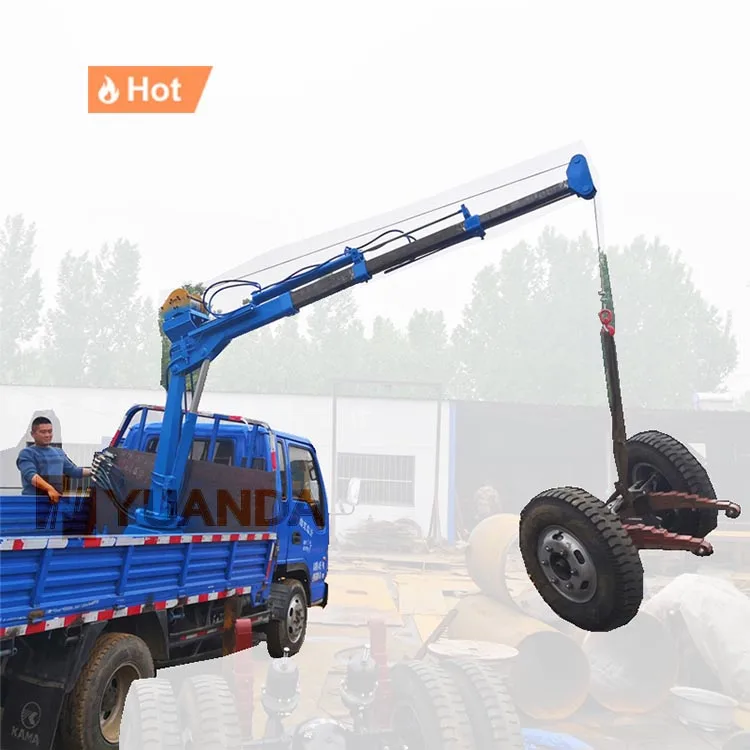 Small portable folding arm pickup truck lifting 1 tons hydraulic truck lifting is suitable for pickup trucks