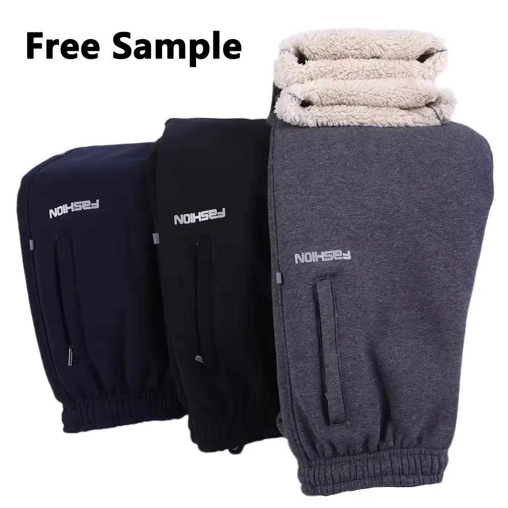 Winter Thick Fleece Pants Mens Joggers High Waist Sweatpants Men Solid Pants Velvet Men Jogger Casual Pants