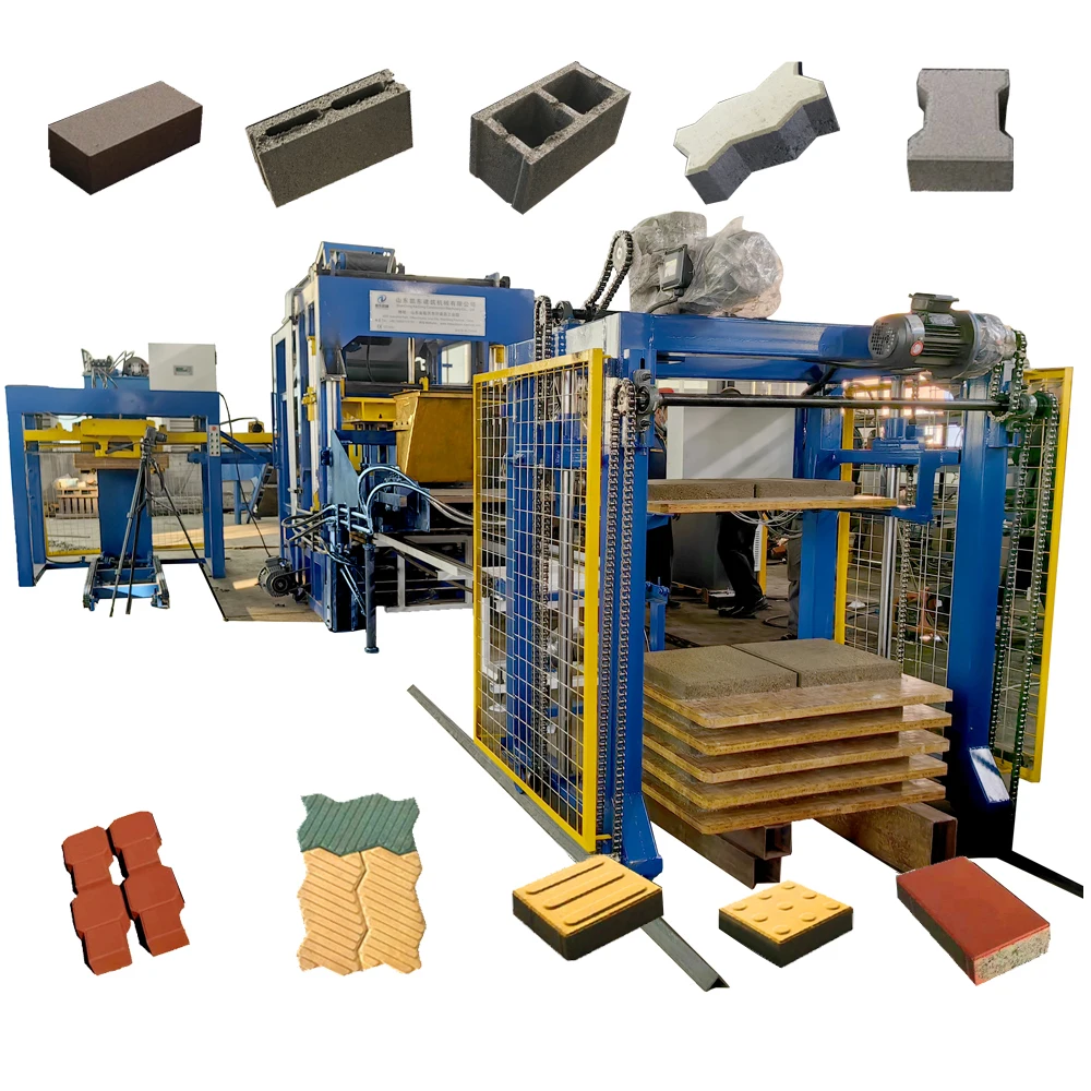 Kaidong QT4-15  Hydraulic Full Automatic brick making machinery Cement hollow Block Making Machine for Fly Ash Vibration PLC