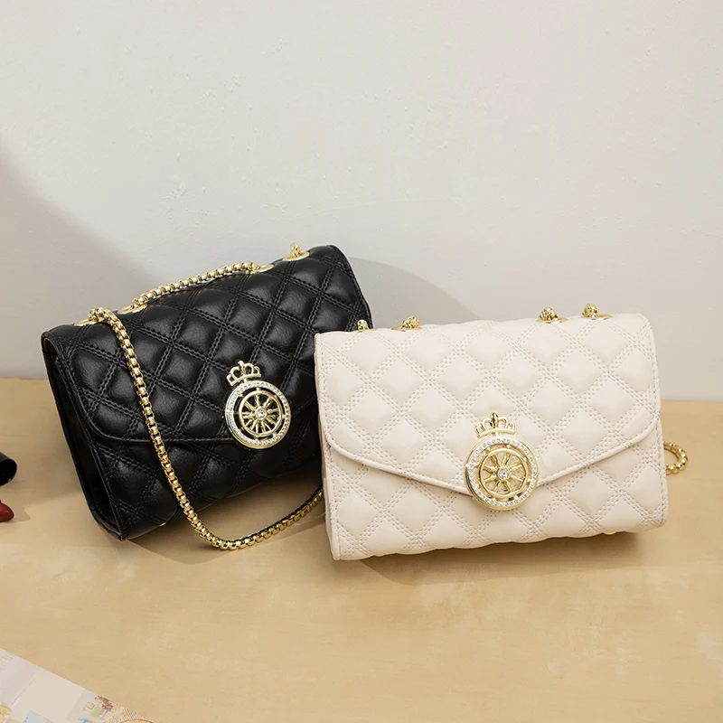 2022 designer lozenge leather chain armpit handbag ladies shoulder messenger messenger bag women