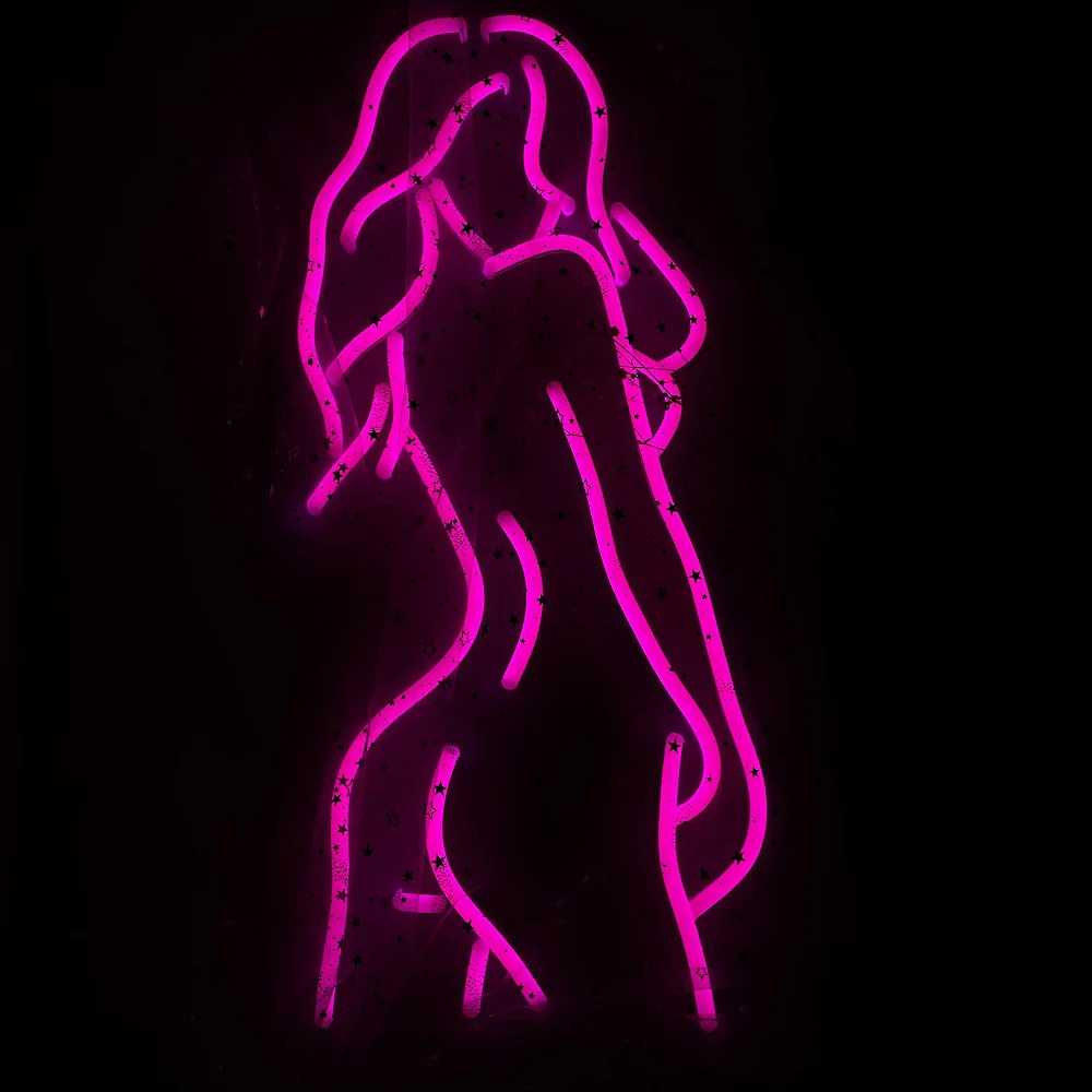 Free sample custom woman sexy body neon sign girl wall-mount sign no moq business Logo bar neon sign