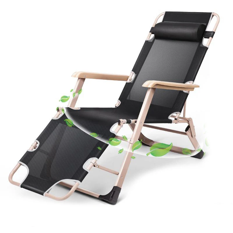 Multifunctional Folding Deck Chair Office Siesta Deck Chair Dual-use Outdoor Household Recliner Lazy Balcony Sun Lounge Chair
