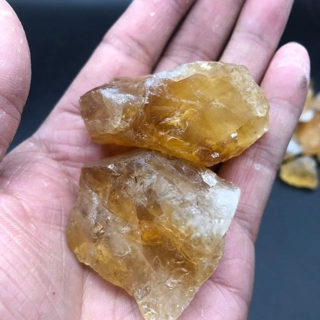 Wholesale raw natural citrine crystal gravel rough citrine tumbled stone