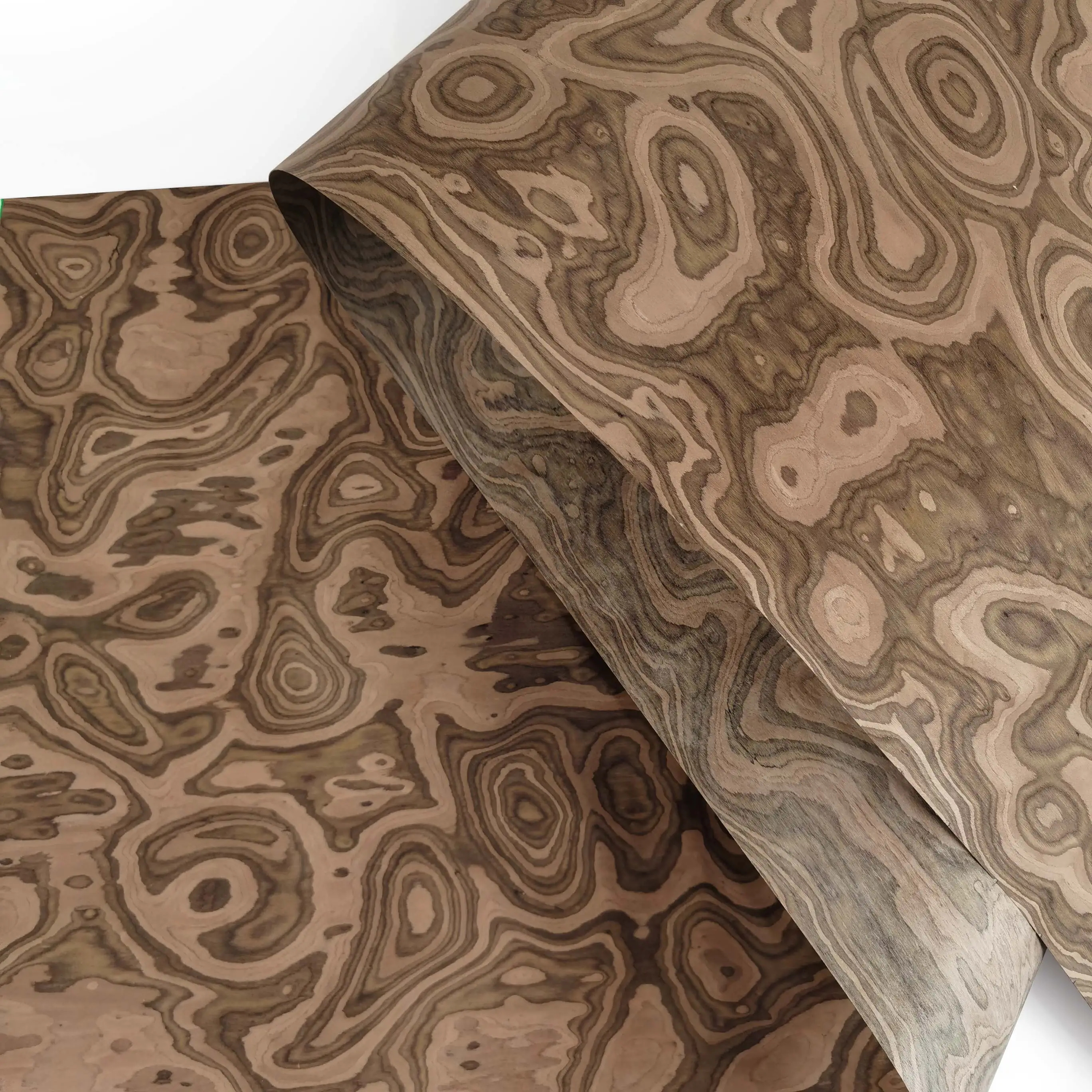 Topographic Pattern Black Walnut Burl Reconstituted Wood Veneer for Contemporary Architectural Features
