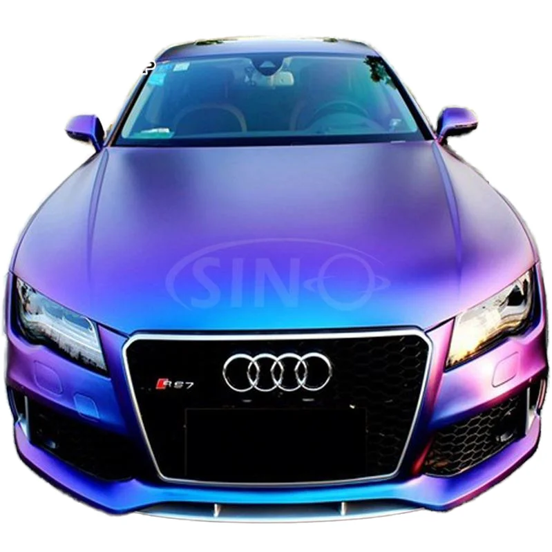 Kalek electric chameleon color change film matte face purpura body color change film bright face purpura blue car film