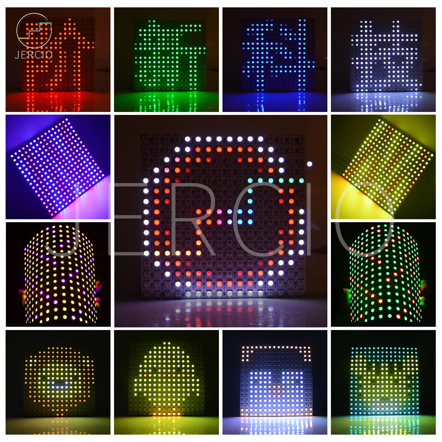 Jercio LED Pixel Matrix 16x16 256 Pixels WS2812B Digital Flexible LED Panel  Individually addressable Programmable LED Screen