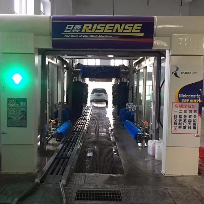 Risense best commercial tunnel automatic belt conveyor car wash with air dryer and water tank for sale