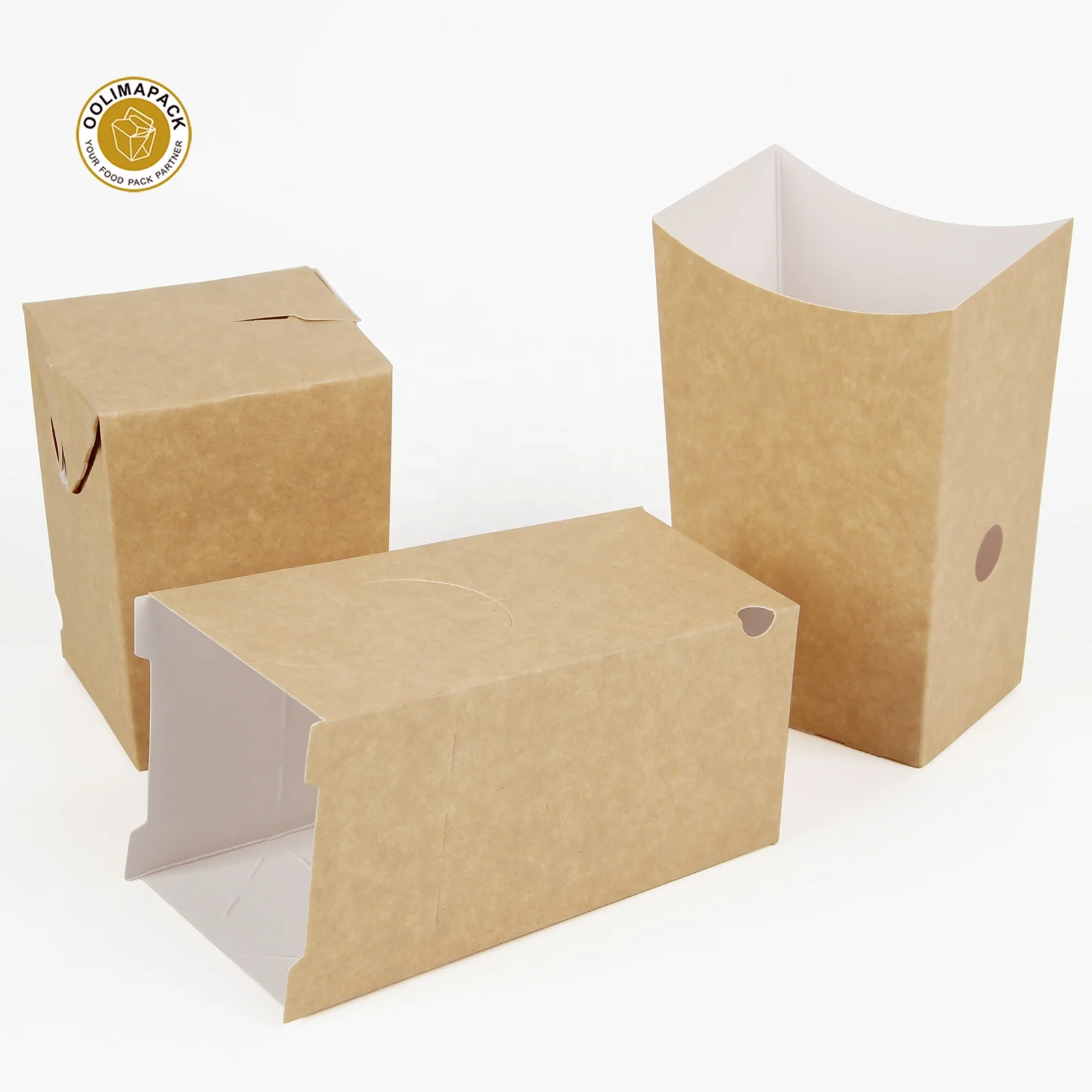 Custom mini burger and chips package paper box with window