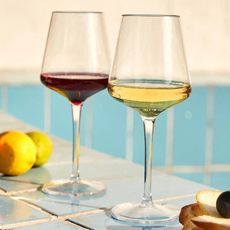 Michley 445ML Tritan White Wine Glasses Large Bowl Stemware Square Wine Blown Bordeaux Wine Glasses