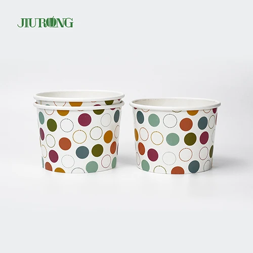 Custom Logo Printed Disposable 12 oz Coated Paper Ice Cream Cups