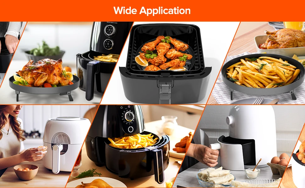 2024  Absorbable oil and Easy cleaning and high temperature resistance Baking rack  Foldable Air Fryer Rack for kitchen