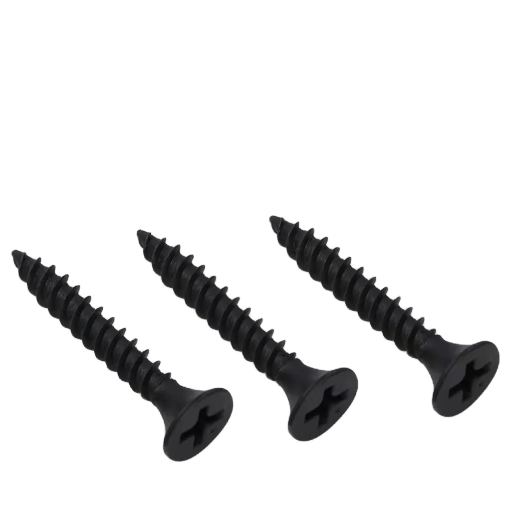 Factory Direct 25mm Fine Thread Bugle Head Drywall Screw for Wood Black Phosphated Tapping Screws