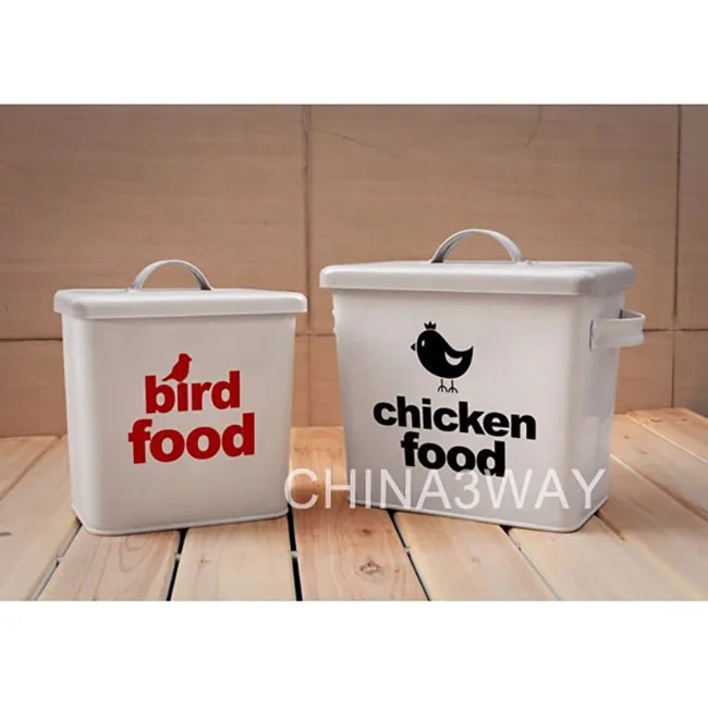 High Quality Galvanized Metal  Dogs Food Container With Lid  Pet Food Storage