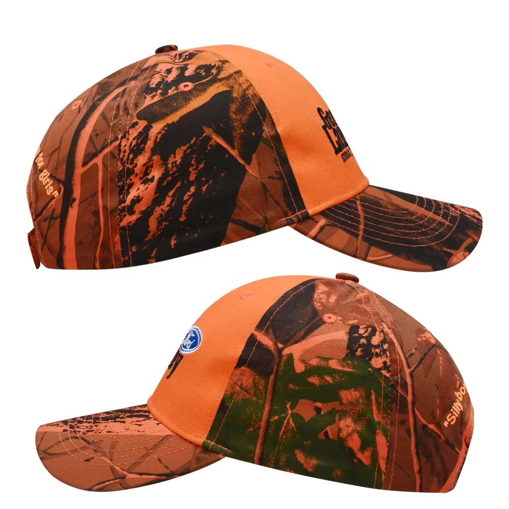 Blaze Orange Hunting Caps 3D Embroidery Camouflage Cap Outdoor Hunting Safety Neon Orange Baseball Hat