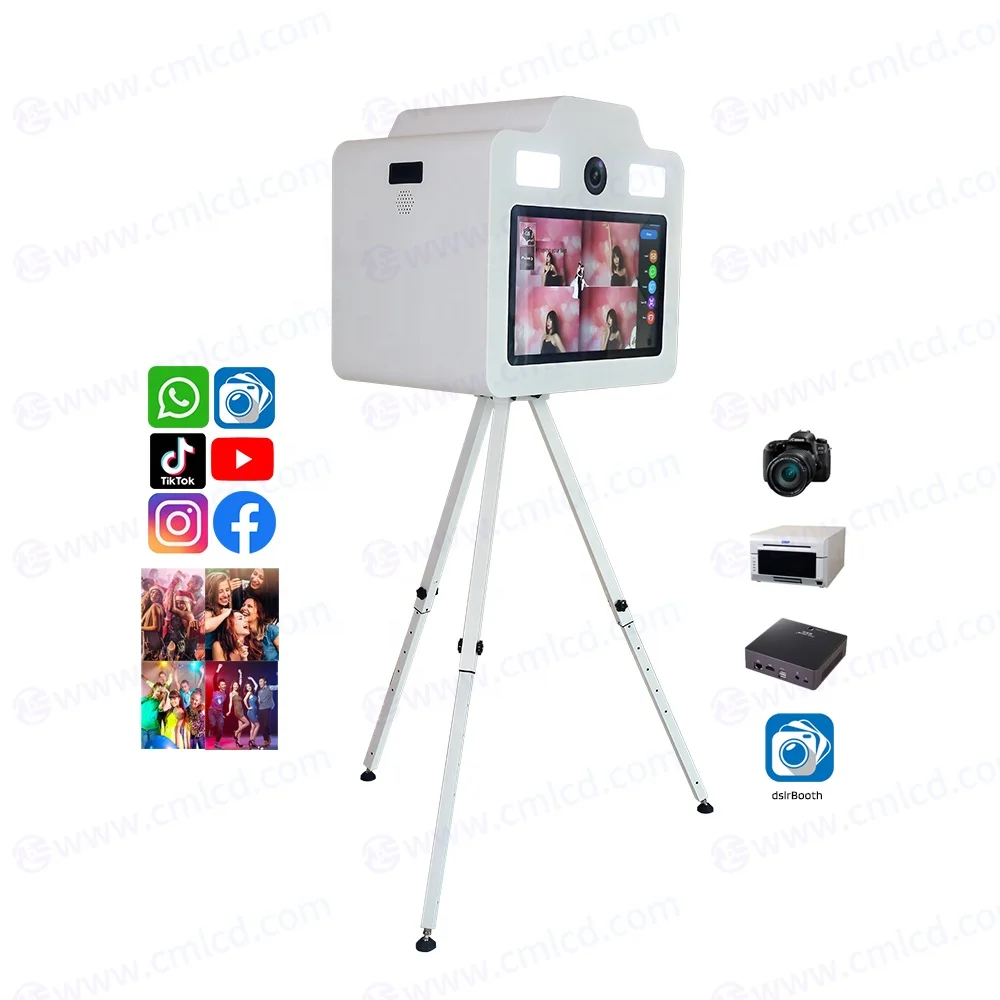 photobooth box with camera and printer 21.5 inch LCD touch screen monitor wedding events instant print kiosk photo booth machine