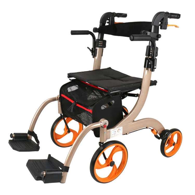  Велосипед/детскй 4-колесный складной rollator Уокер самокат с сиденьем для инвалидов пожилых взрослых вспомогательные приспособления
