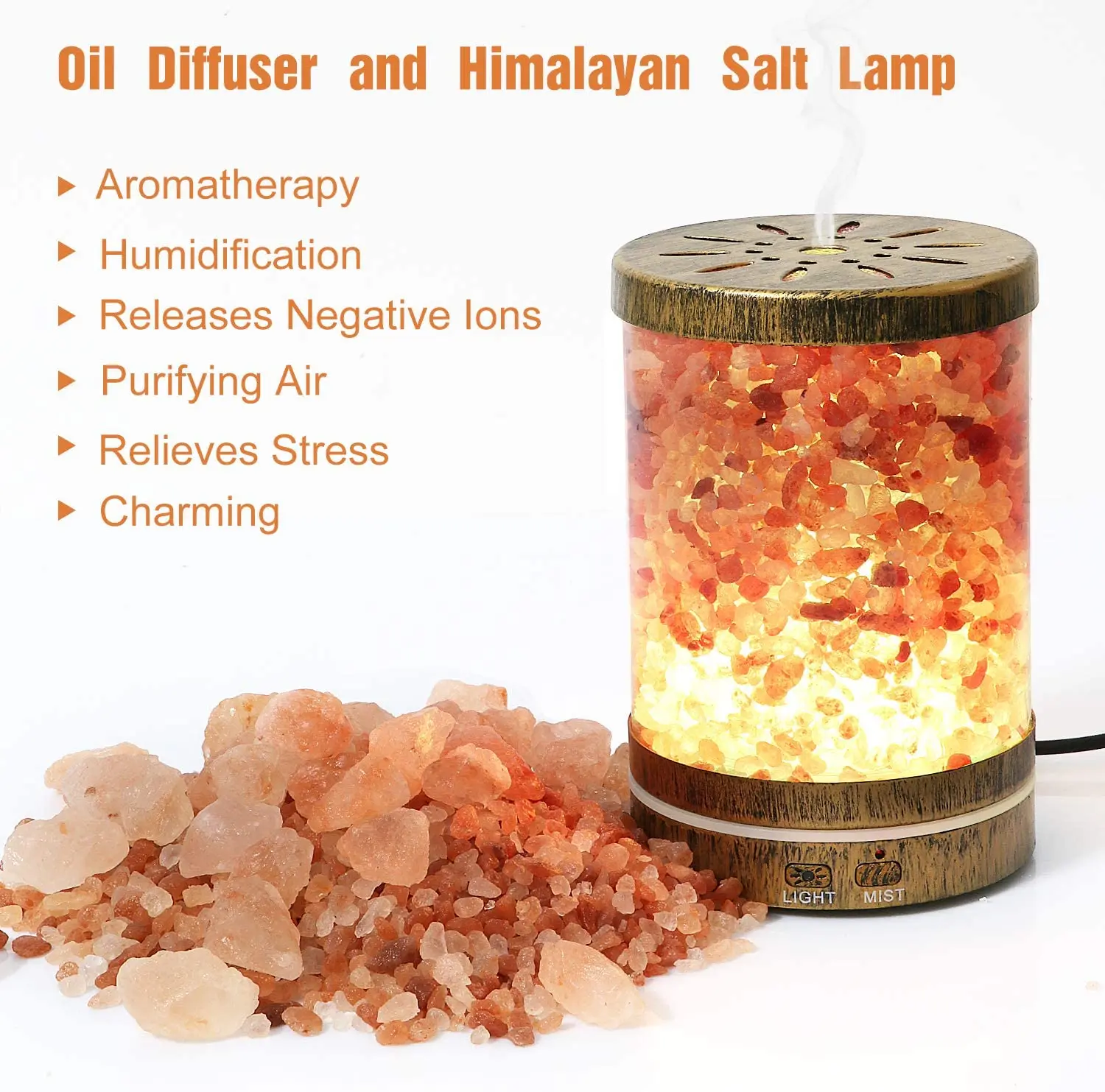 120ML Crystal Salt Rock Crystal Lamps Himalayan Salt Lamp Scent Diffuser  Aroma diffuser