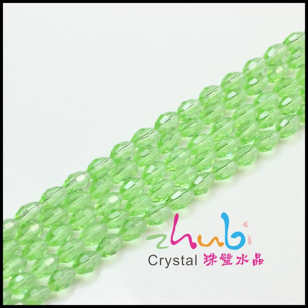 Zhubi 4X6MM Faceted Crystal Olive Beads Rondelle Glass Beads for Jewelry Making DIY Necklace Bracelet Charms Kits