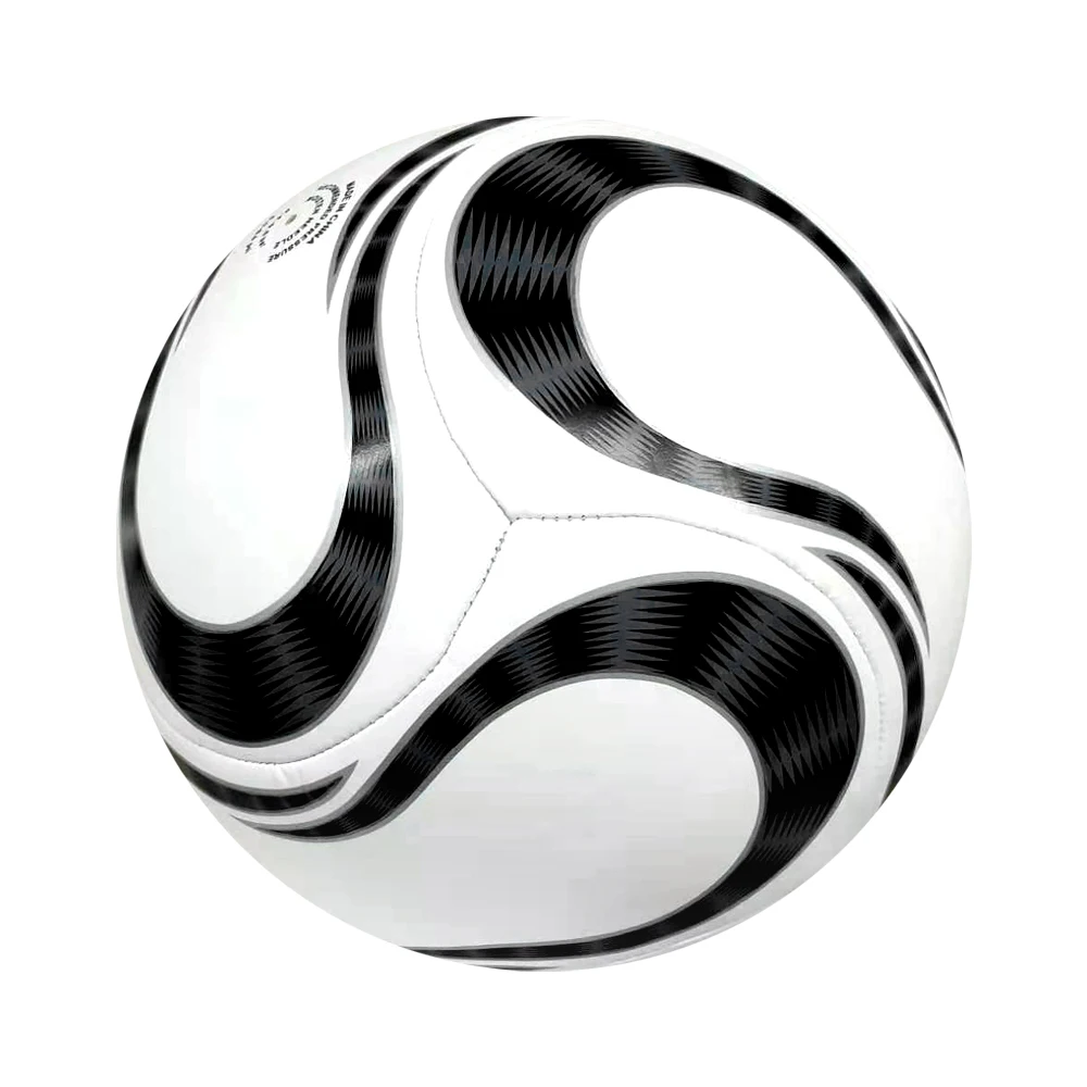 grain surface 25% butyl bladder deflated packing 6-panel soccer ball