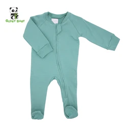 Baby Zipper Romper 100% Organic Cotton Bamboo Spandex Rayon Pajamas Jumpsuit Romper Infant Newborn Bodysuit