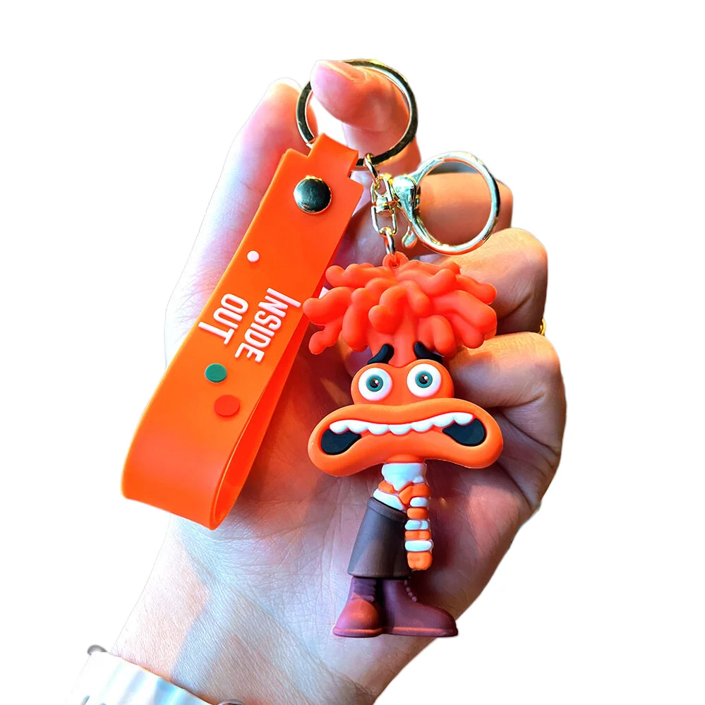 Comedy Fantasy Adventure Animated Movie Inside Out 2 Toy Keychain Promotional Wholesale Silicone PVC Anime KeyChains Accessories