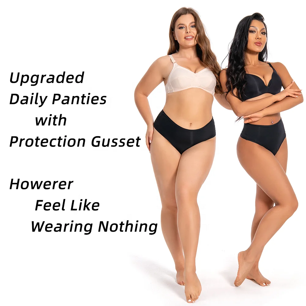 Shanhao Plus Size Incontinence Underwear Light Flow Leakproof Thong Cooling Underwear Ice Silk Womens High Waist Period Panties