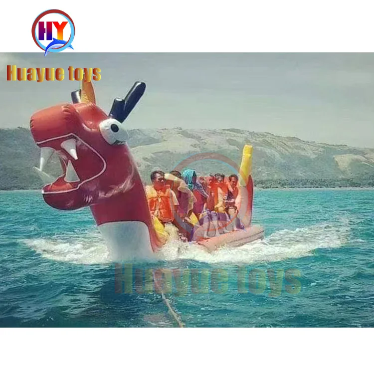 12 seats inflatable dragon banana boat for team building event, inflatable water dragon boat for sale