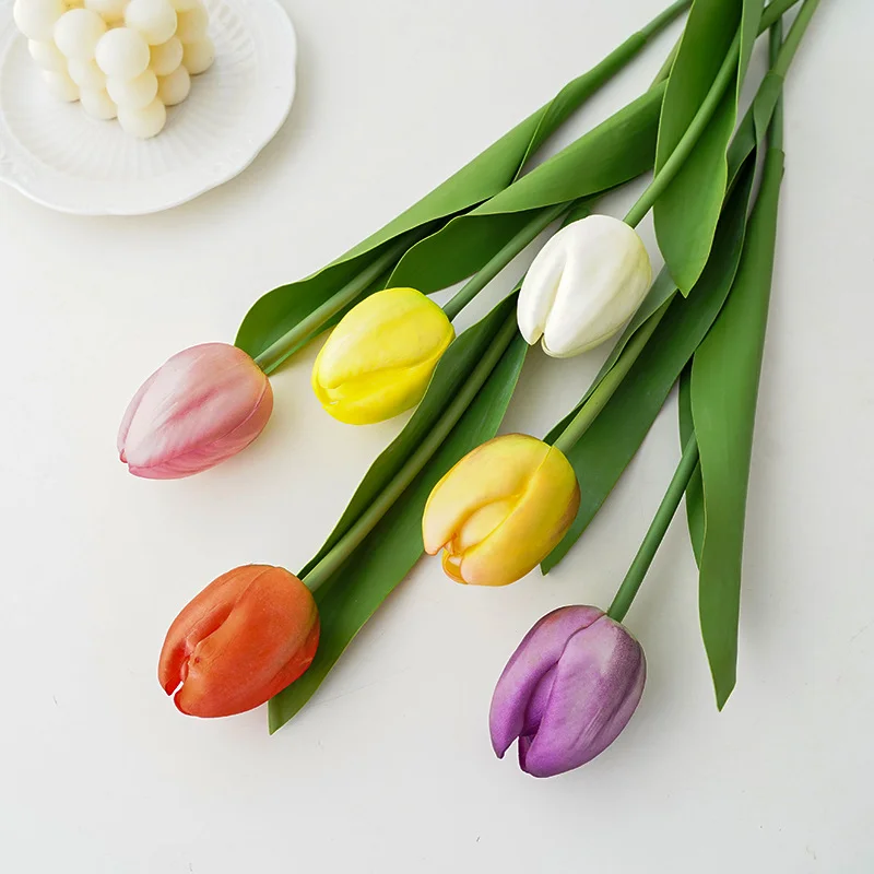 Home Party Wedding Decoration factory new design products New Arrival Artificial Flower Tulip Stem Realistic Preserved Tulips