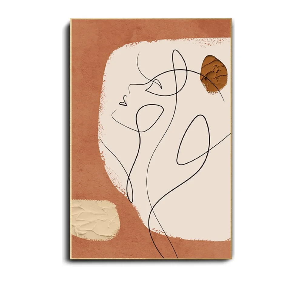 Drawing in the living room ins style Randy simple background wall decorative painting light luxury high sense floor painting