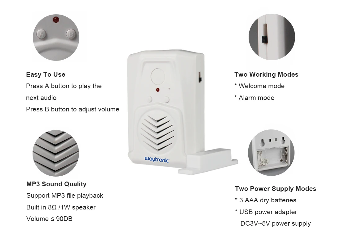 Wireless Security Anti Theft Magnetic Contact Home Alarm System Door Window Open Sensor Alarm with DIY MP3 Voice