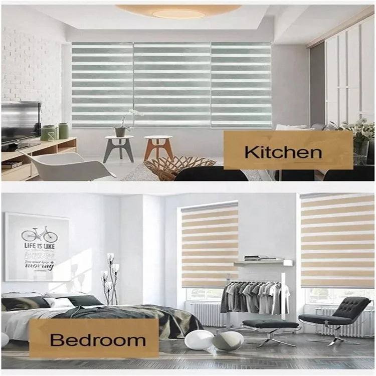QINGYING Factory Customized Zebra Blinds Day Night Double Roller Curtains