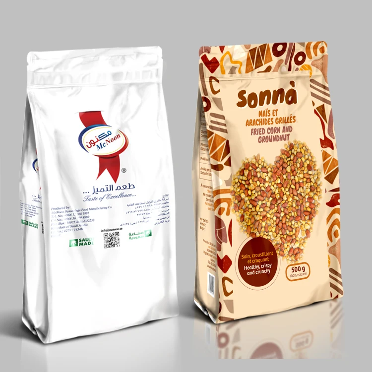 Custom Logo Design 1kg 2kg 5kg 10kg Food Grade Square Bottom Flat Bottom Pouch Window Plastic Rice Food Packaging Plastic Bags