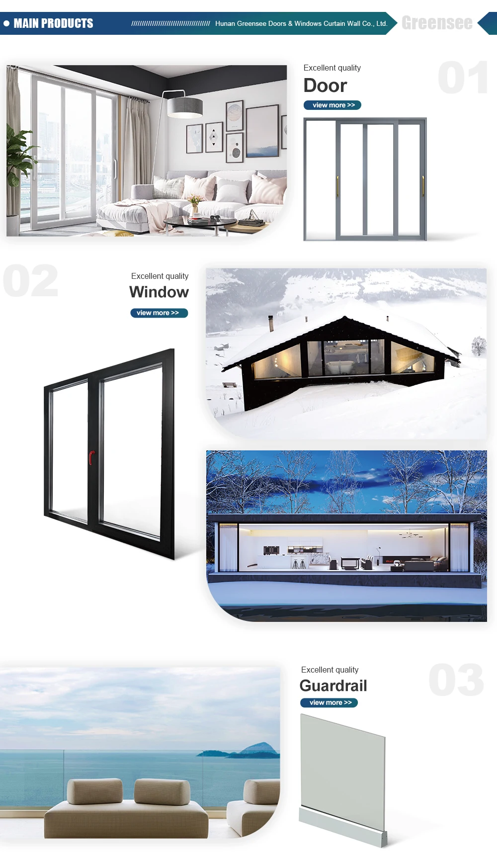 Greensee aluminum windows