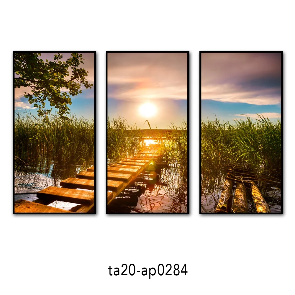 
3 Panel 12x18 inch Semi glossy stretched and framed canvas printing wall art 