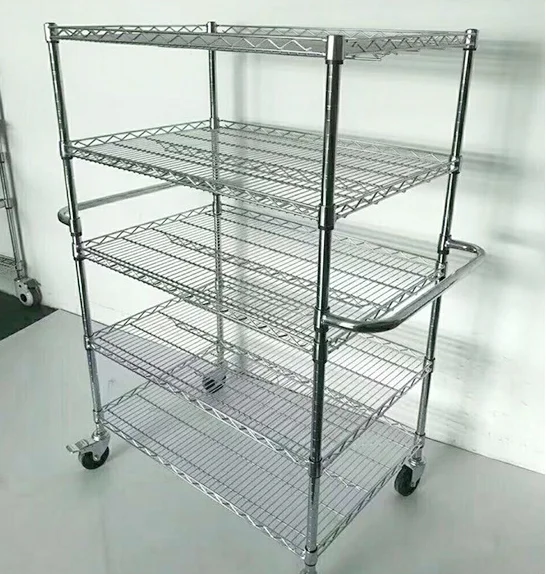 SMT Reel Storage ESD Cart /G02 900*460*1500mm  SMT trolley /SMD clean room SMT antistatic mesh shelf trolley